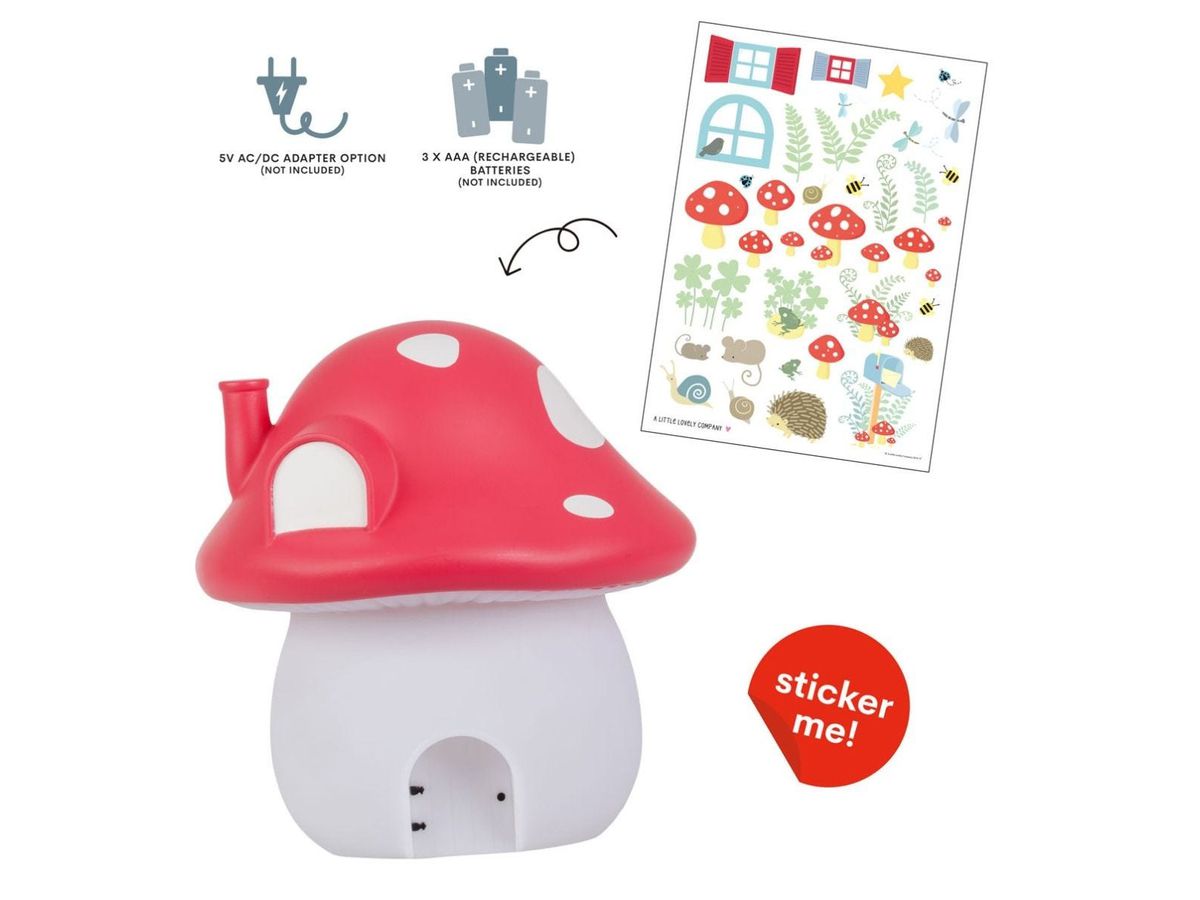 ALLC Nachtlicht mit Sticker NLDEPI17 Mushroom rot 17x19x17cm (8719033869356)