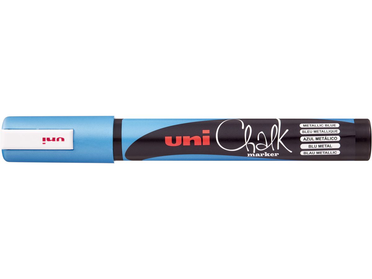 UNI-BALL Chalk Marker 1.8-2.5mm PWE-5M METALLIC BLUE Metallic blu (4902778256404)