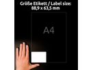 AVERY ZWECKFORM Etichette 88,9x63,5mm C6081-10 bianco, glossy 80 pezzi (4004182060810)
