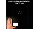 AVERY ZWECKFORM Etiketten 70x37mm 3474 weiss 2400 Stk./100 Blatt (4004182034743)