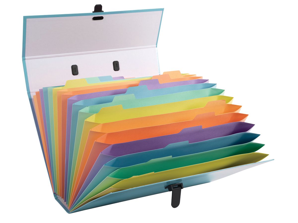 EXACOMPTA Fächermappe Aquarel A4 56760E ass. 18-teilig (3130630567608)