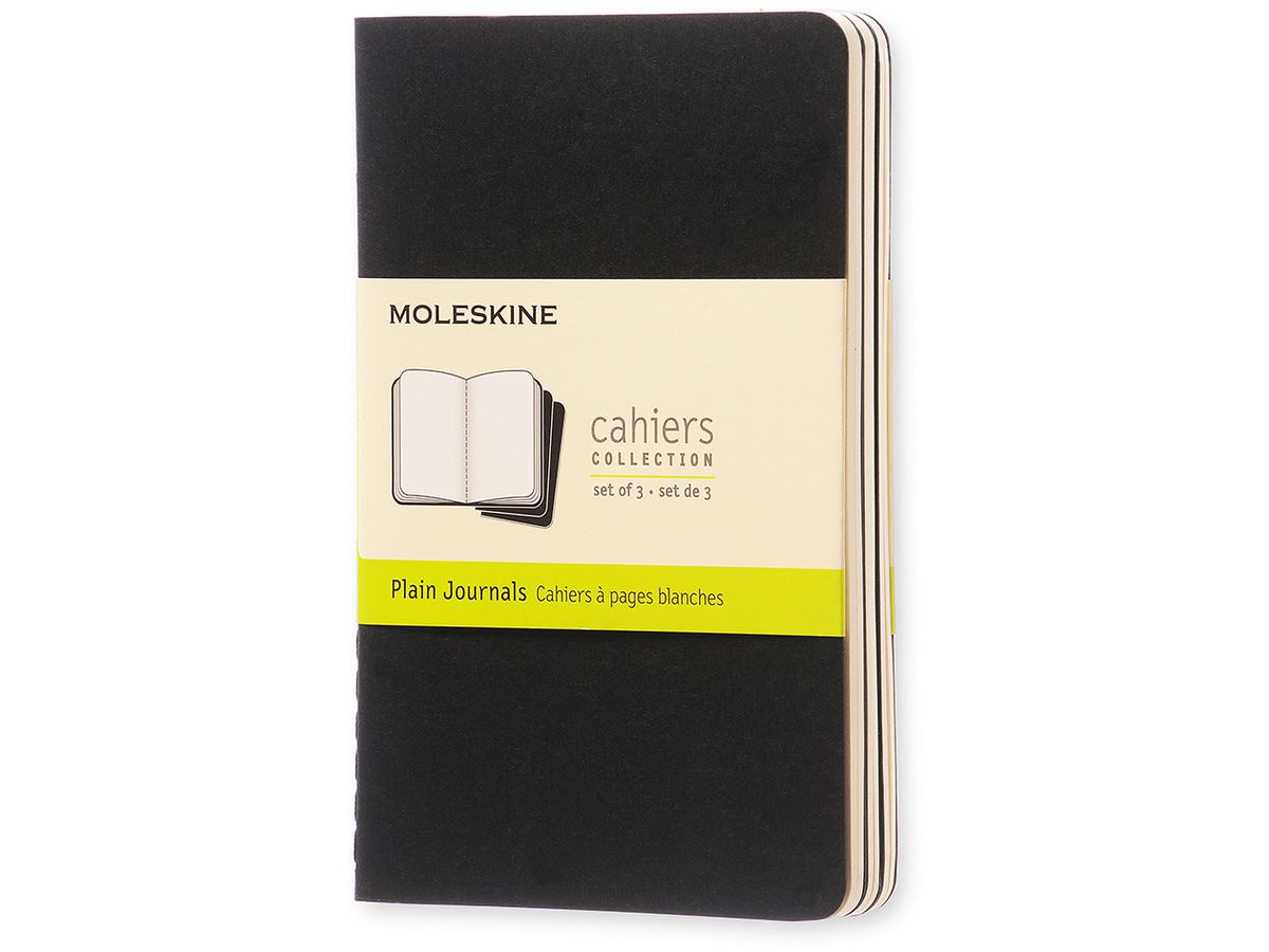 MOLESKINE Notizheft Cahier A6 704918 blanko, schwarz 3 Stück (9788883704918)