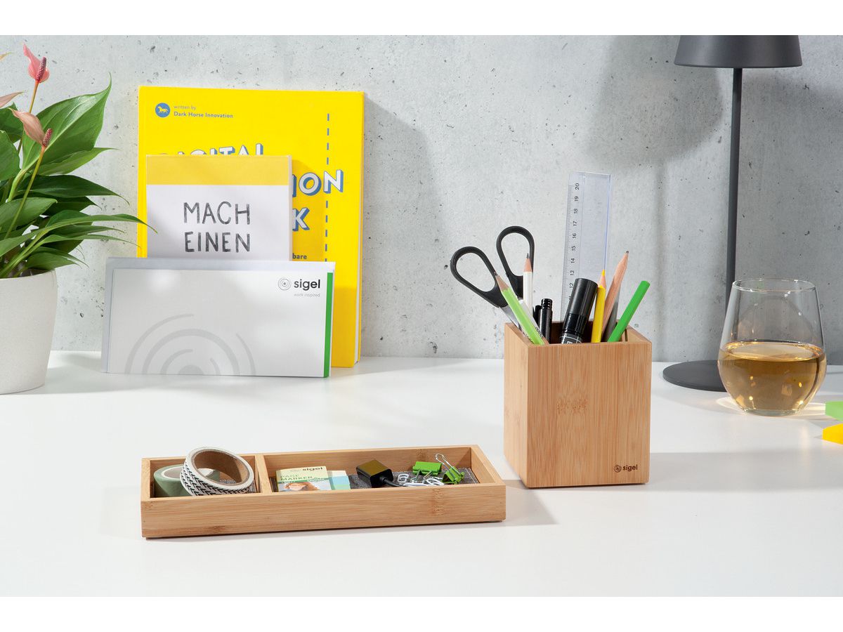 SIGEL Stifteköcher Eyestyle SA204 bambus 9.8x9.8cm (4004360785511)