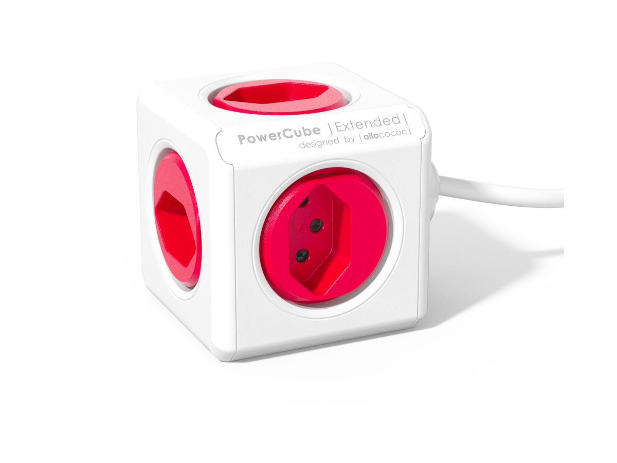 POWERCUBE Socket extend red 66.7790RD 5xT.13,1.5m cable (8719186000750)
