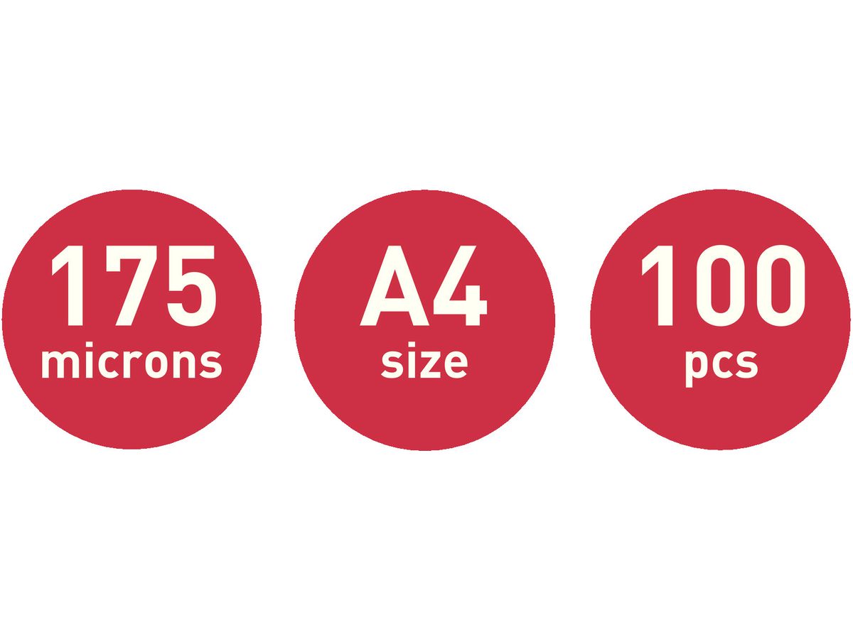 LEITZ Pelicole per laminazione A4 16933 lucido, 175my 100 pezzi (5411313169332)