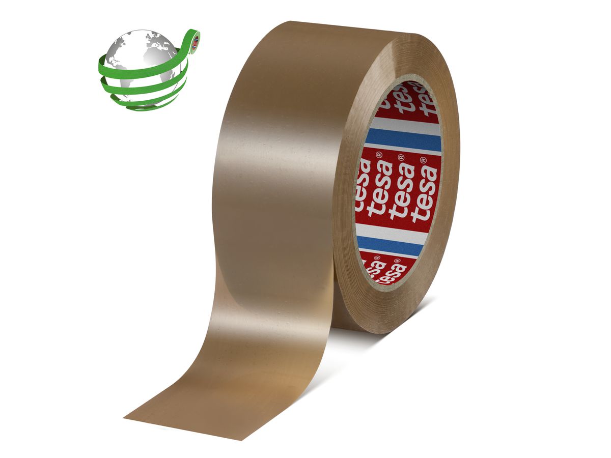 TESA Nastro d'imballagio 50mmx132m 604180000400 PET riciclato, marrone (4063565292545)