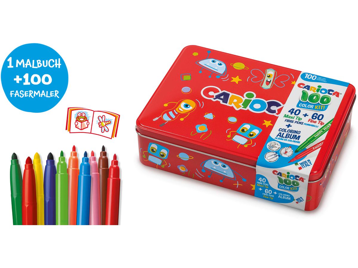 CARIOCA plastilina Metallbox rot 42736/03 100 pezzi (8003511437367)