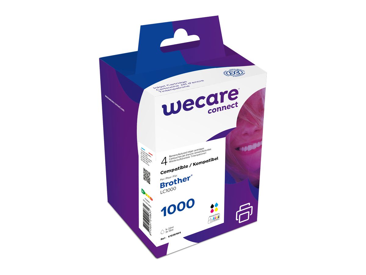 WECARE Multipack rebuilt CMYBK LC1000VAL p.Brother DCP-130 1x22/3x13ml (8715057210631)
