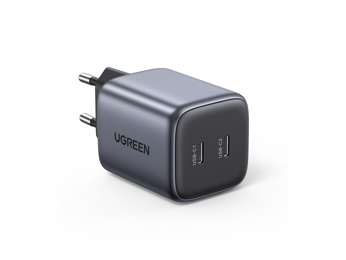 UGREEN USB C Wallcharger Nexode 90573 Dual,45W,PD GaN, Black (6957303895731)