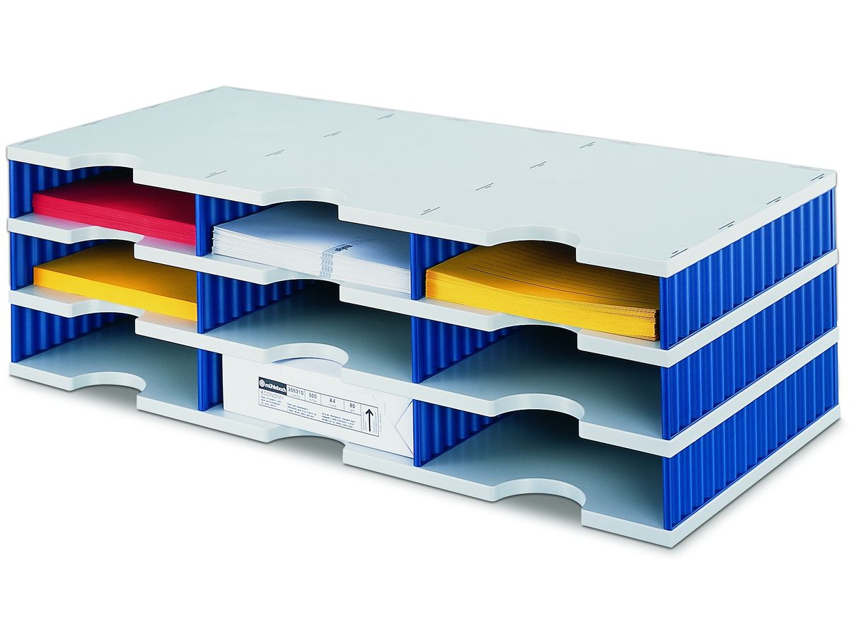 STYRO Système class. styrodoc trio 268-03031.38 gris/bleu 9 compartiments (7612176105705)