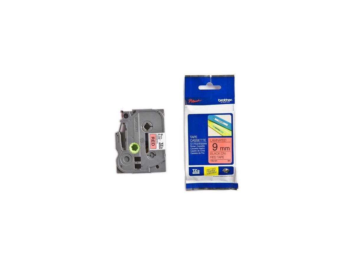 PTOUCH Ruban, laminé noir/rouge TZe-421 PT-1280VP 9 mm (4977766685887)