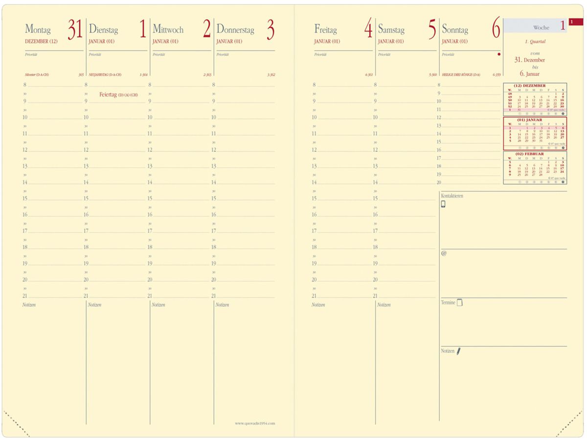 QUO-VADIS Agenda Soho Mini.Pres. 2026 286548Q 1S/2P blu acciaio DE 21x27cm (3371010489008)