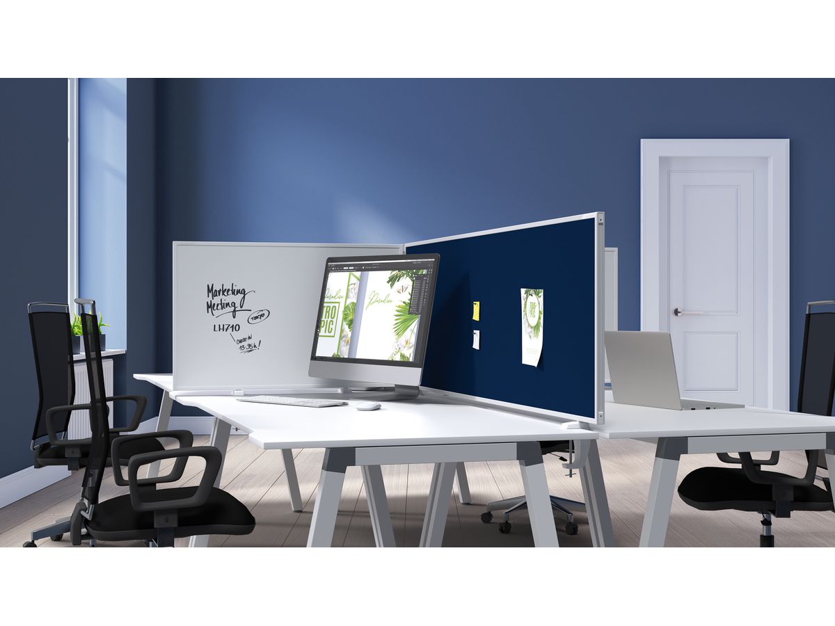 MAGNETOPLAN Tischtrennwand VarioPin 1108014 dunkelblau 800x500mm (4013695064482)