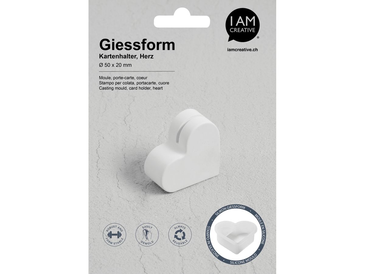 I AM CREATIVE Stampo in silicone 1704.24 Portacarte cuore (7611983250530)