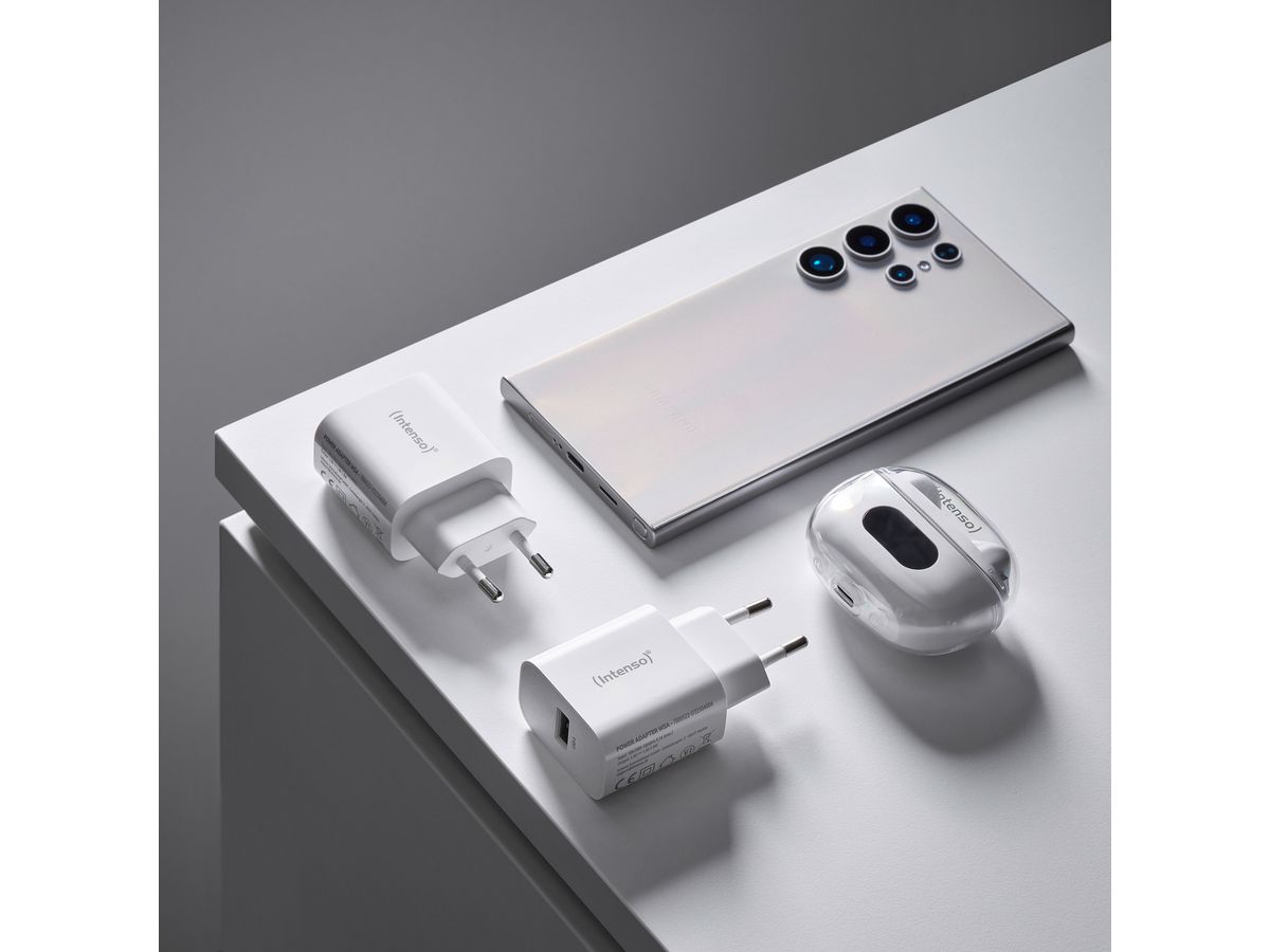 INTENSO Power Adapter W5A Charger 7800522 5W, USB-A, white double pack (4034303036301)