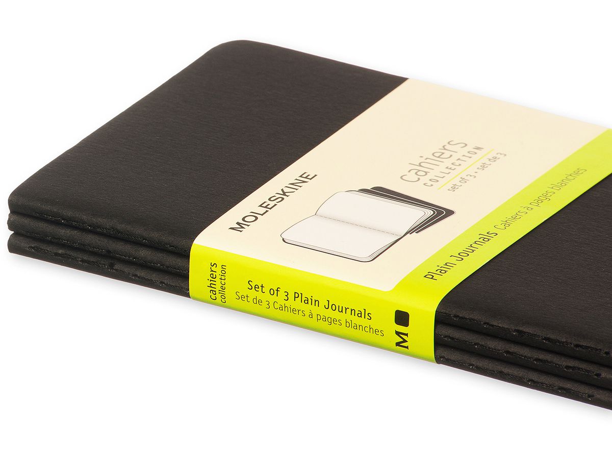 MOLESKINE Notizheft Cahier A6 704918 blanko, schwarz 3 Stück (9788883704918)