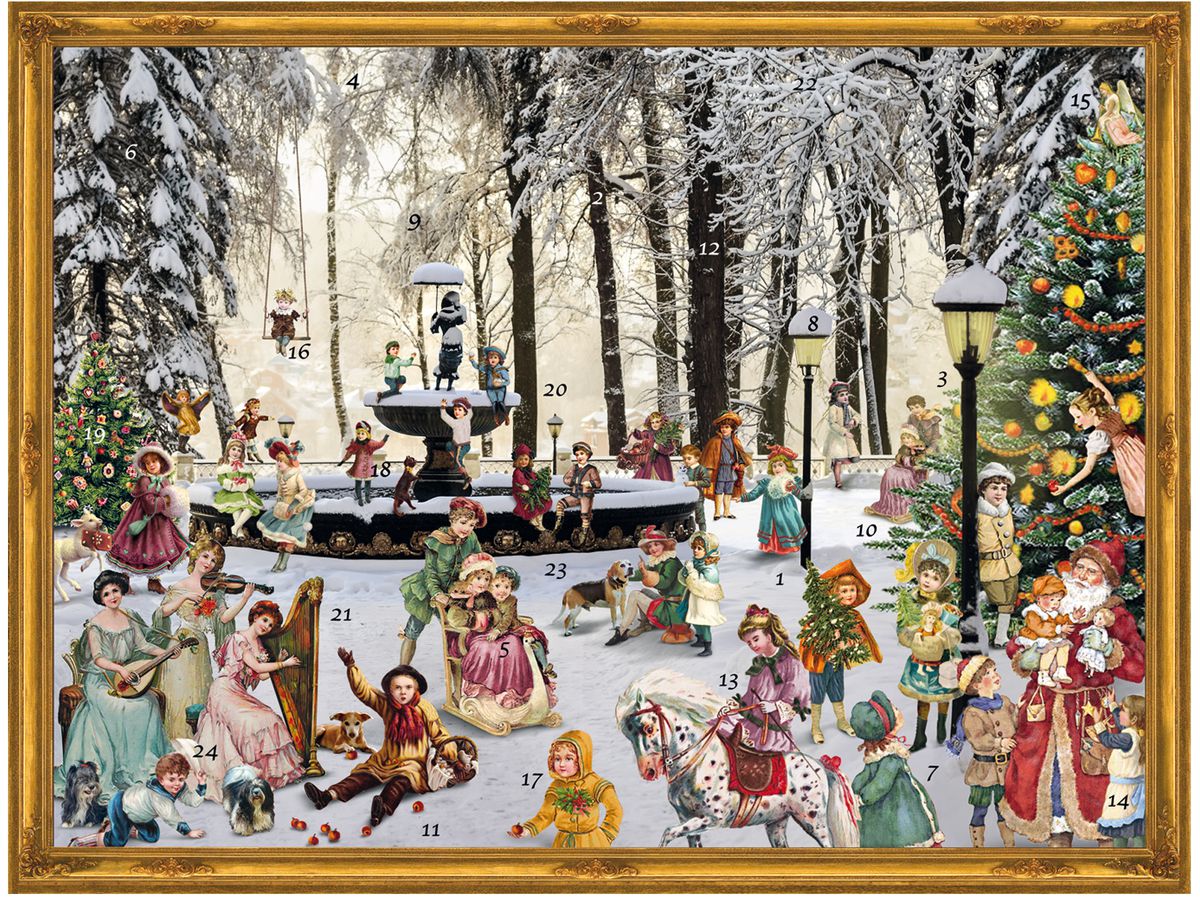 SELLMER Calendrier Avent 26.5x 35.5cm 70155 Fontaine enneigée (4025985701557)
