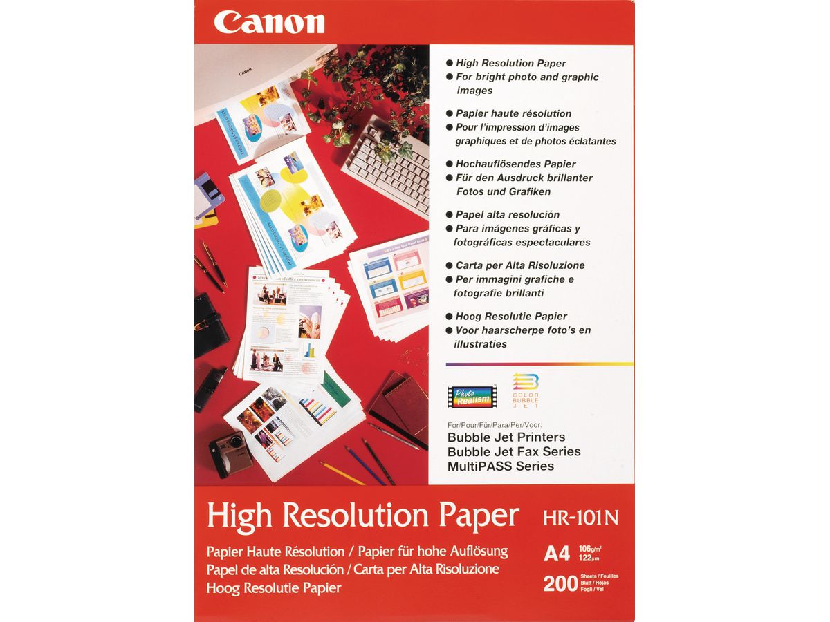 CANON Carta High Resol. 105g A4 HR101A4 Bubble-Jet 200 fogli (4960999869131)