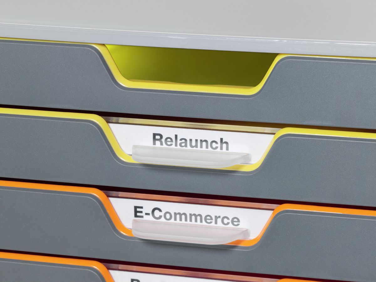 DURABLE Cassettiera Varicolor 10 761027 grigio/colorato 10 scomparti (4005546701615)