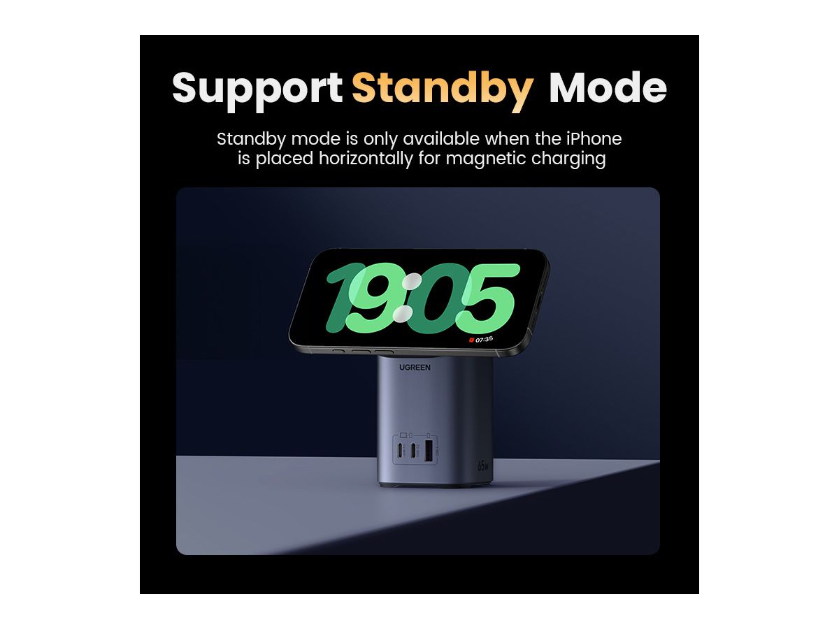 UGREEN Desktopcharger 2-in-1, 65W 55321 Wireless,Qi2,GaN (6941876253210)