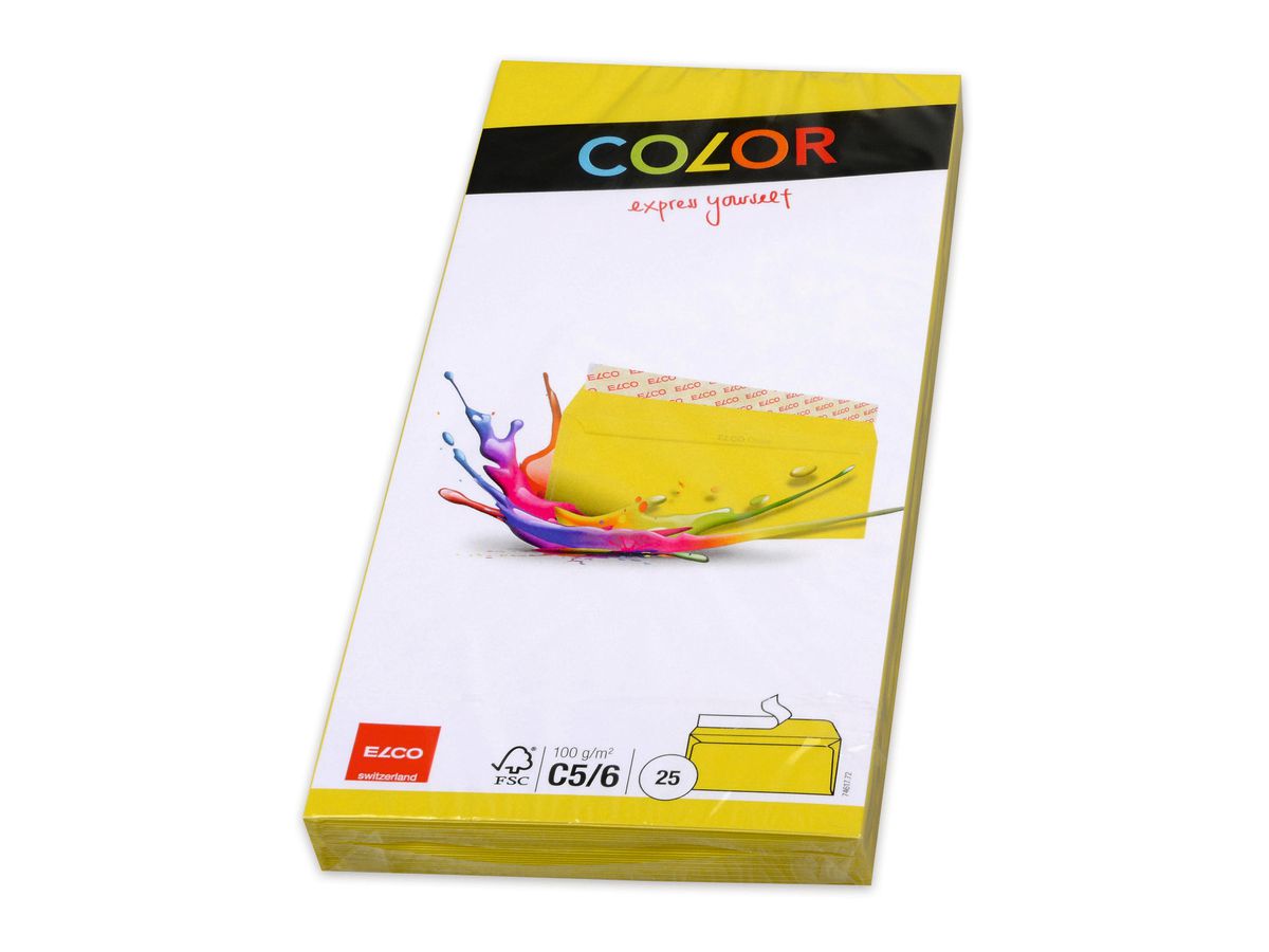 ELCO Enveloppe Office s/fenêt. C5/6 74617.72 100g, jaune 25 pcs. (7610425328707)