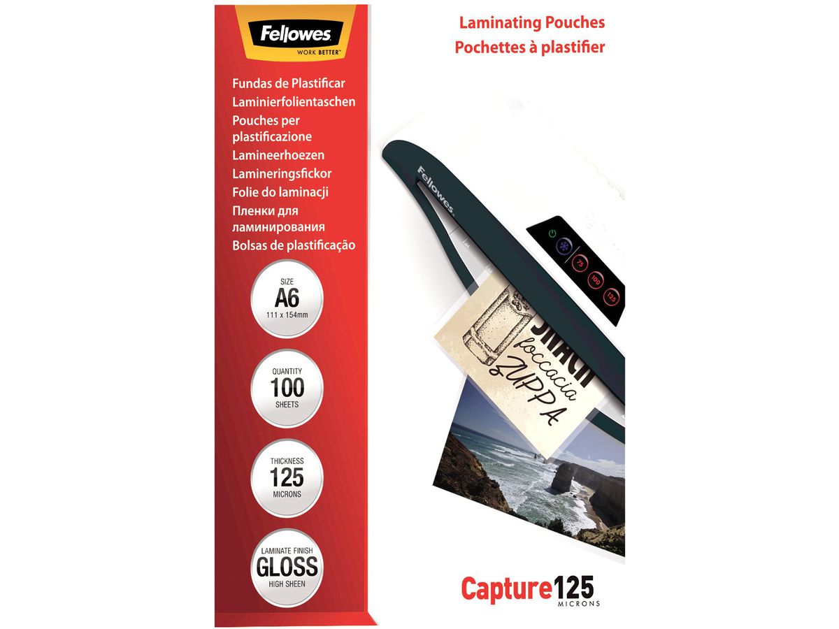 FELLOWES Pochettes à plastifier A6 5307201 brillant, 125my 100 pcs. (0077511530722)