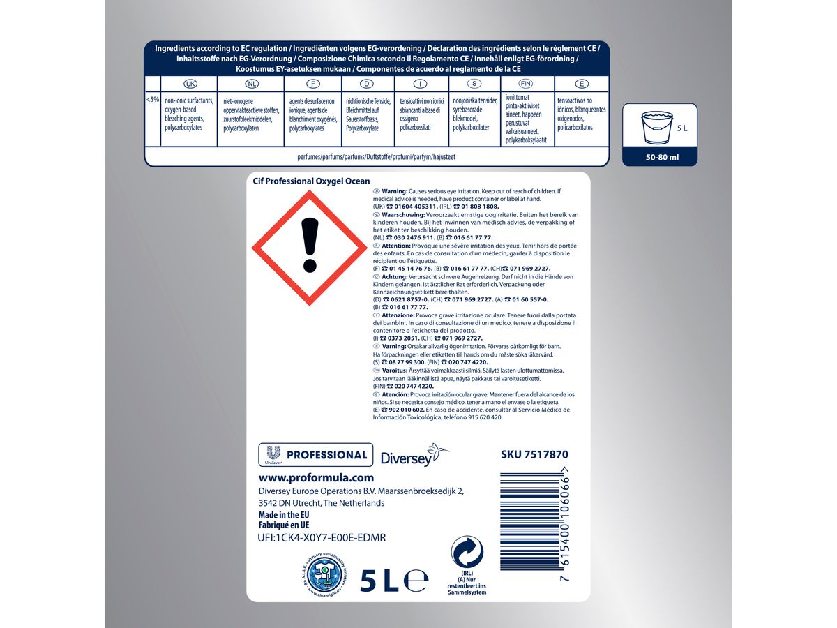 CIF CITRON Detergente multiuso 5lt 7517870 Professional (7615400106059)