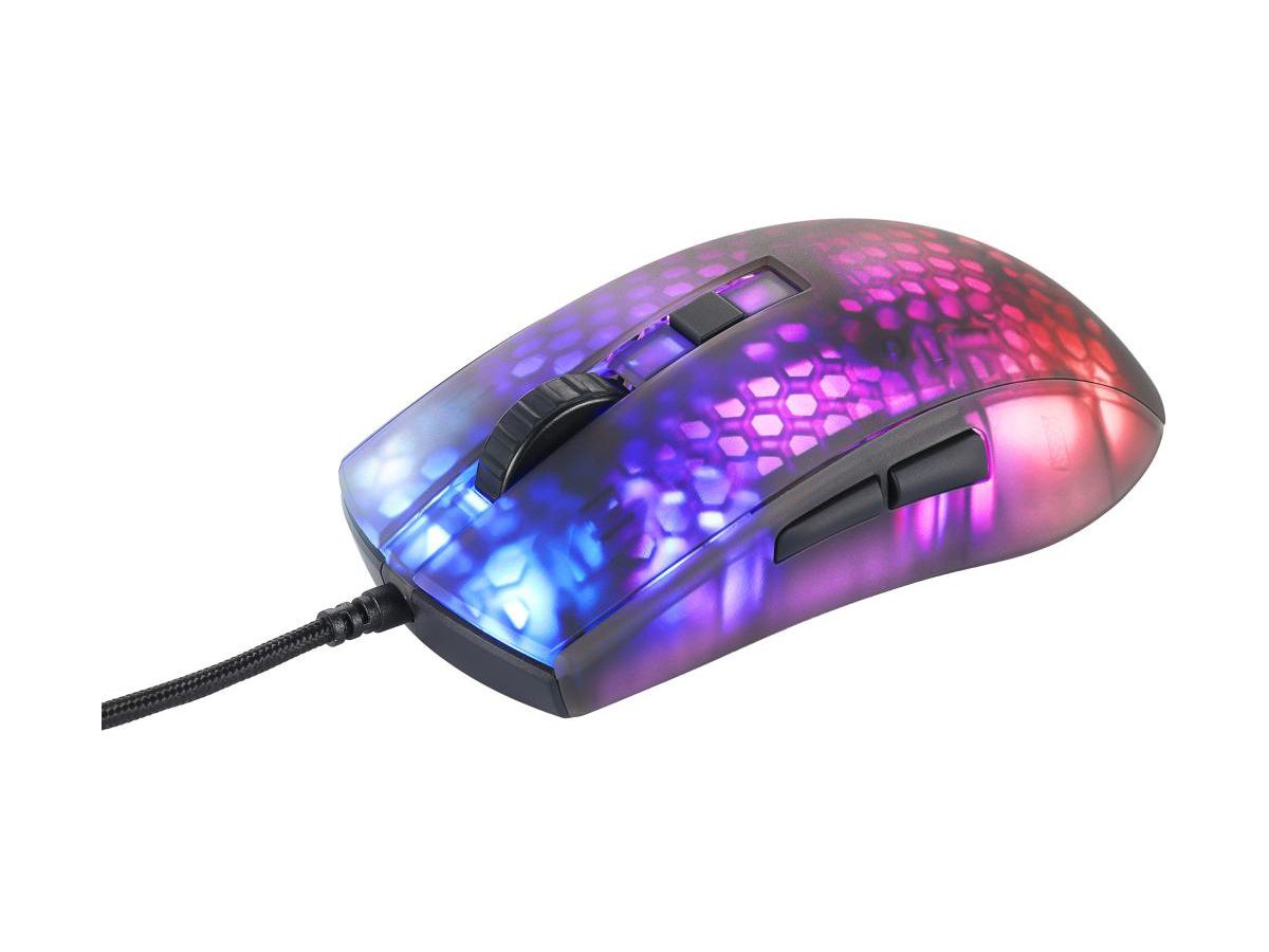DELTACO Ultralight Gaming Mouse,RGB GAM-144 Semi-Transparent,DM310,Black (7333048058591)
