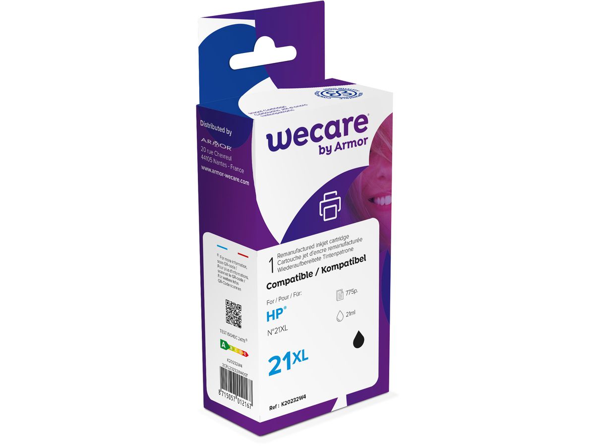 WECARE Inchiostro 21 rebuilt nero C9351AEWE p. HP PSC 1410 21ml (8715057012167)