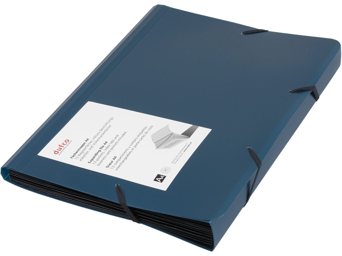 DUFCO Expanding File A4 13 Fächer blau metallic 13 Fächer (7610259036786)