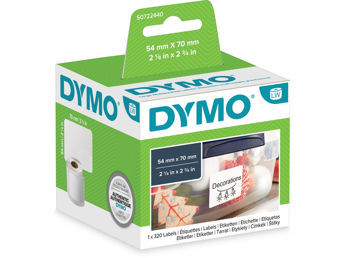 DYMO Etichette Disc S0722440 perm.70x54mm 300 pezzi (5411313990158)