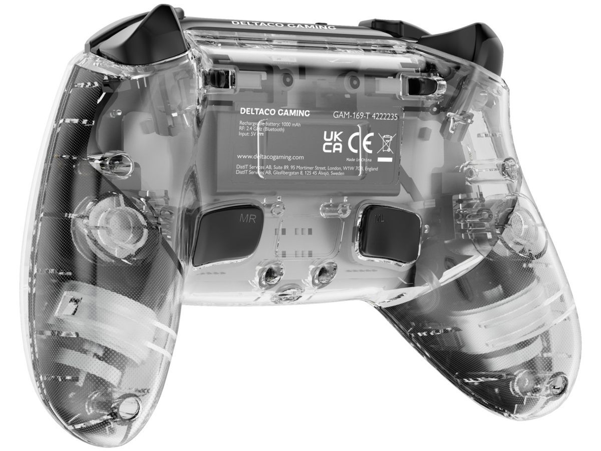 DELTACO Wireless Controller PS4 GAM-139-T Transparent (7333048060839)