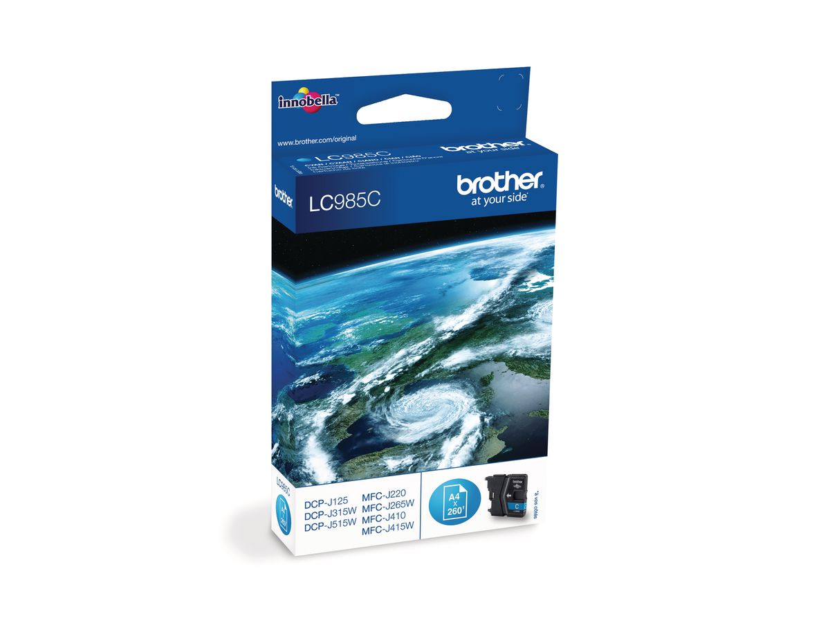 BROTHER Cartouche d'encre cyan LC-985C DCP-J315W 260 pages (4977766675420)