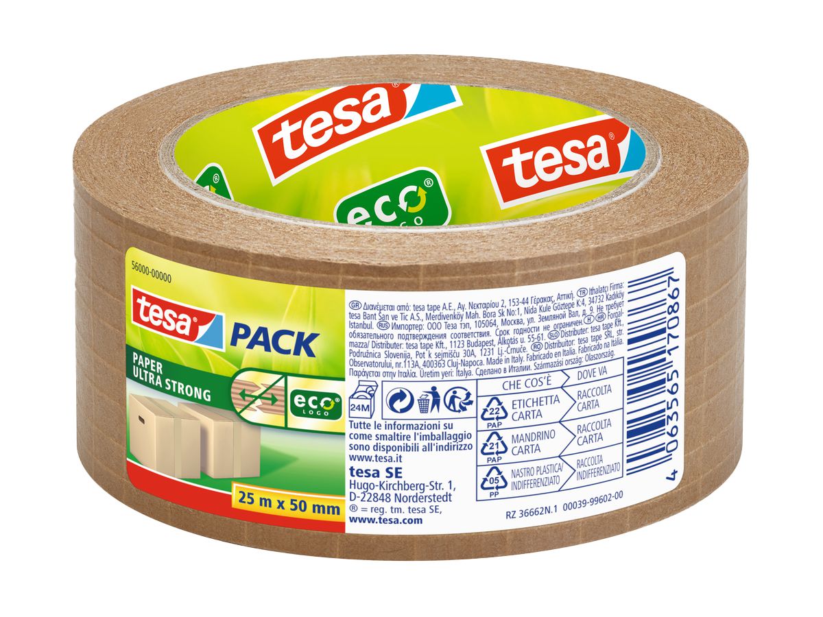 TESA Ruban d'emballage Eco 50mmx25m 56000-00000 5600000000 ultra strong, brun (4063565170867)