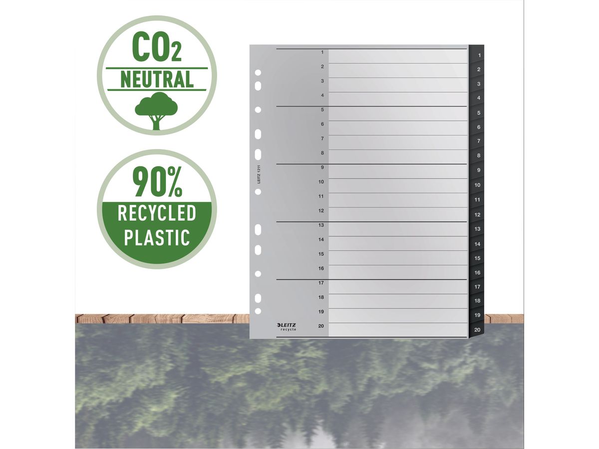 LEITZ Registro PP Recycle A4+ 1211-00-00 nero 1-20 (4002432127115)