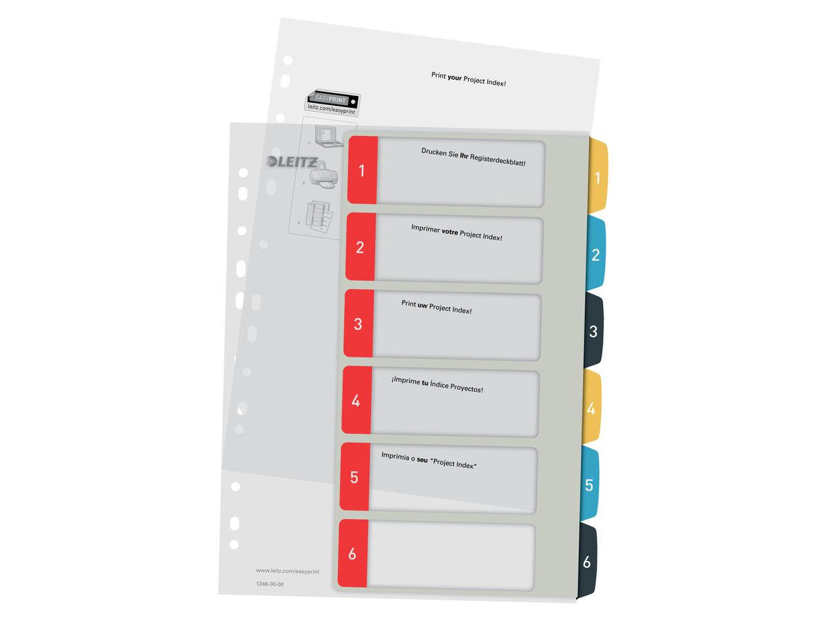 LEITZ Registro PP Cosy A4+ 1246-00-00 multicolore 1-6 (4002432125104)