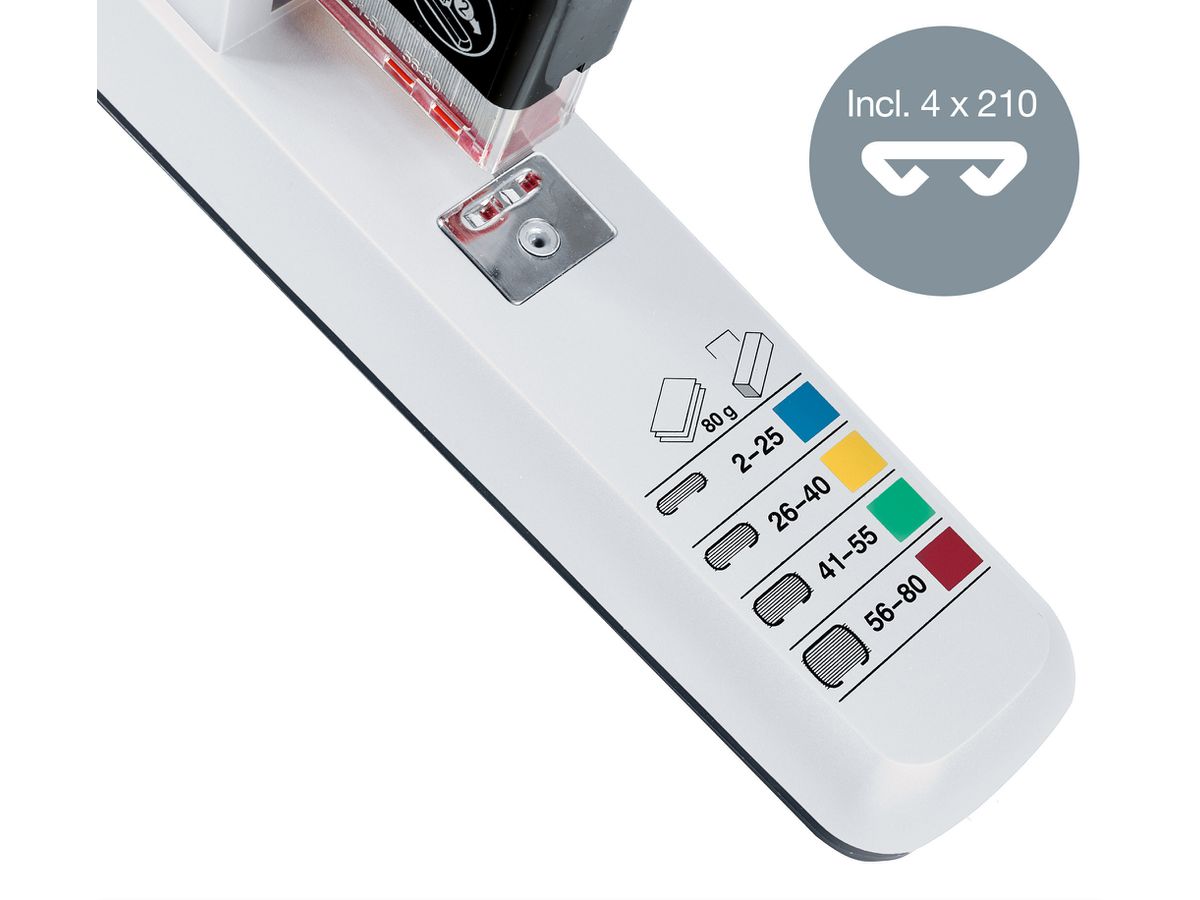 LEITZ Cucitrice 5551 55510084 grigio chiaro 80 fogli (4002432364008)