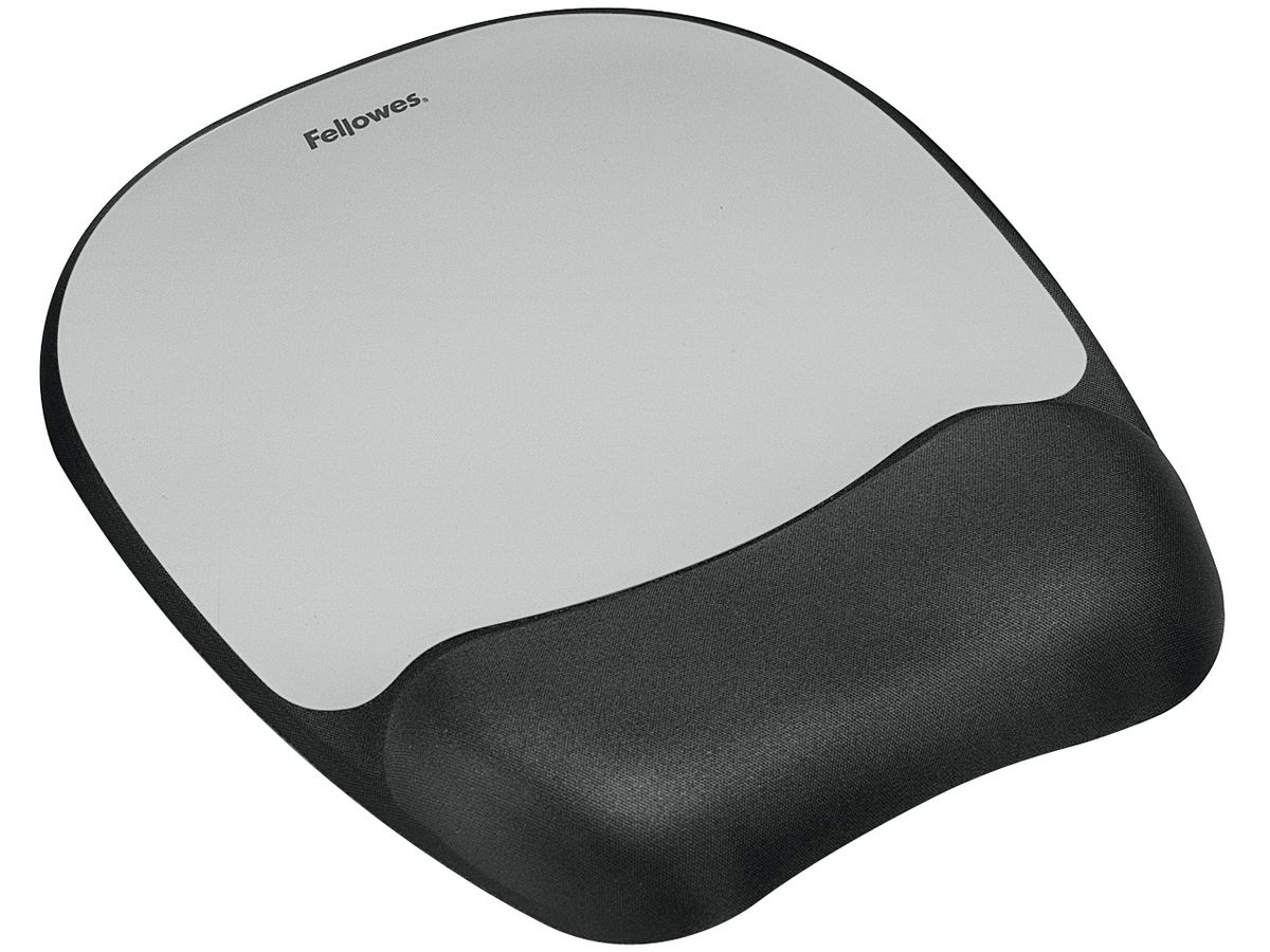 FELLOWES Mausmatte Memory Foam 9175801 silber, mit Handgelenkauflage (0043859497805)