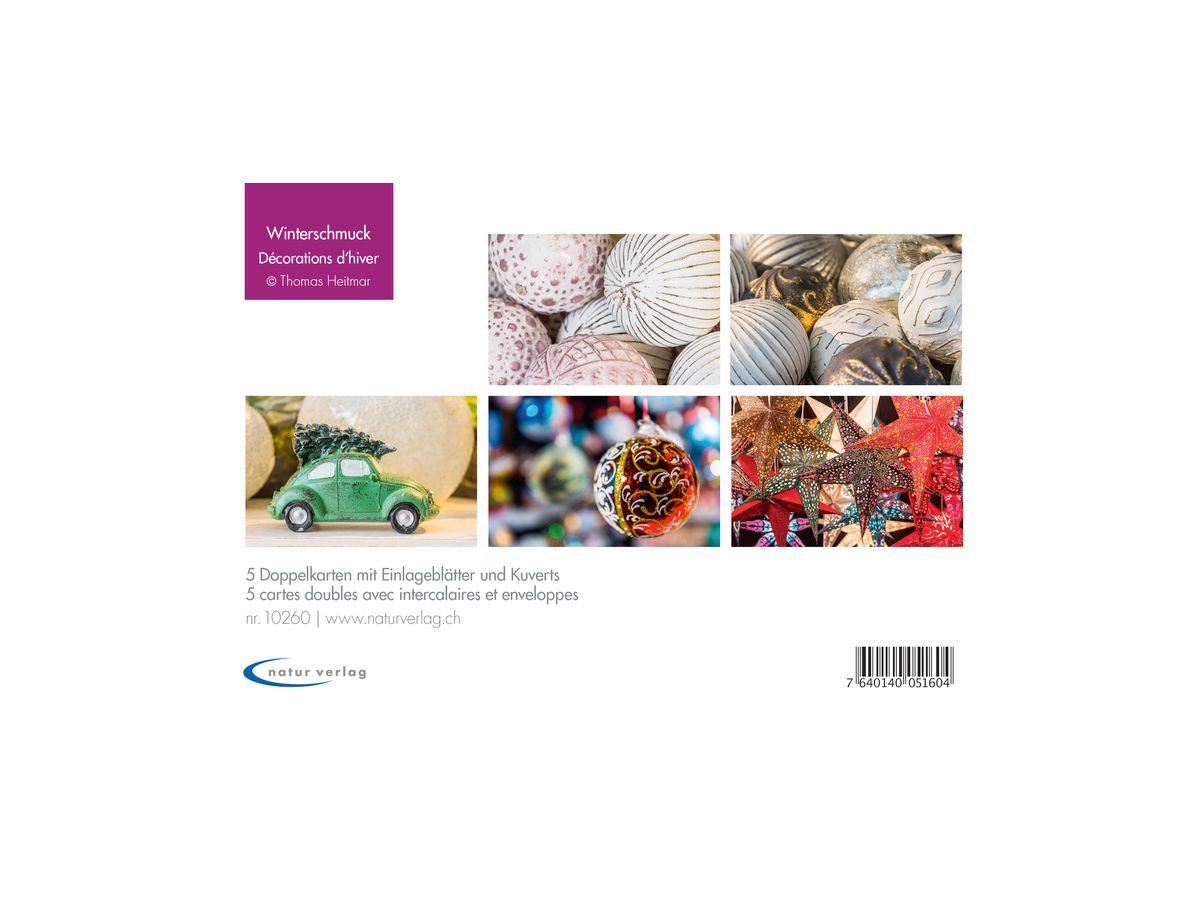 NATUR VERLAG Carte de Noël Hiver 10260N Carte double, B6 6 pièces (7640140102603)