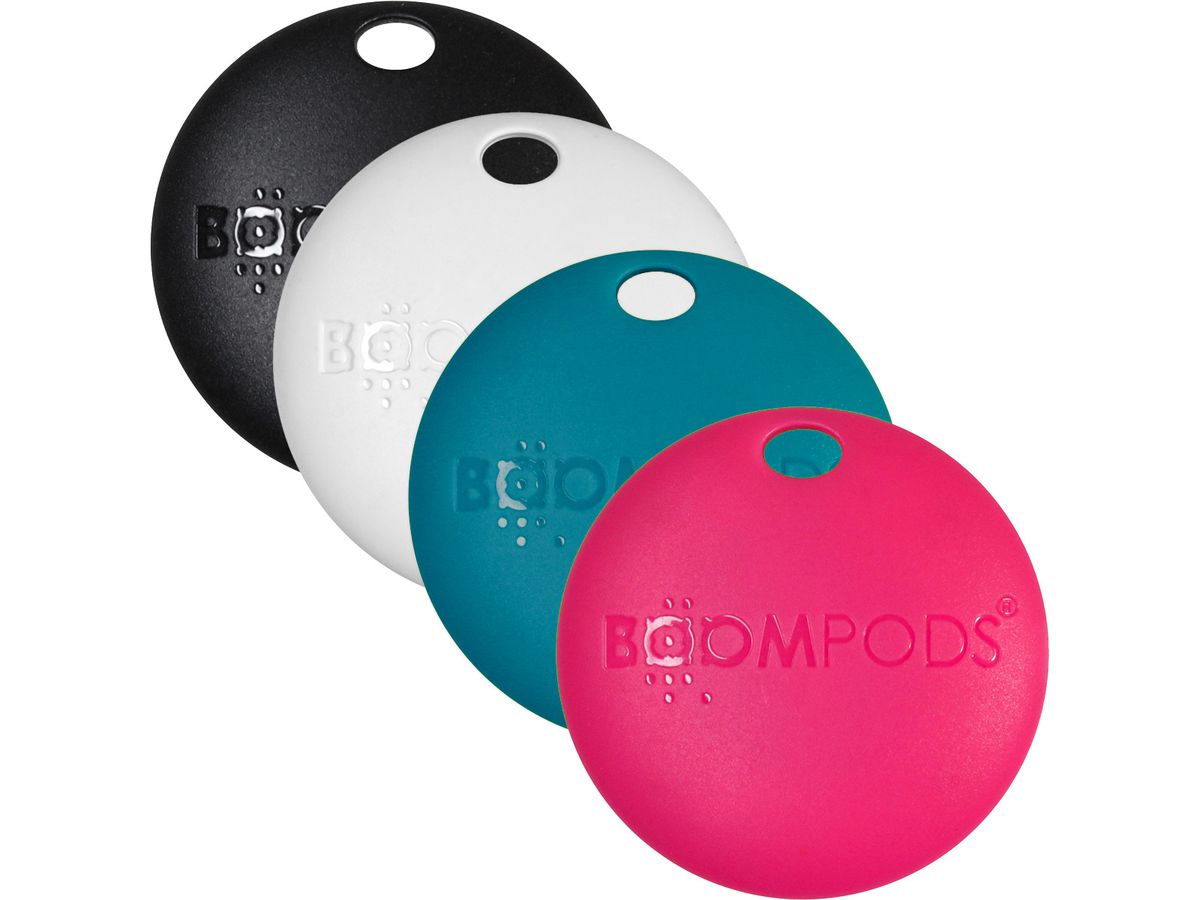 BOOMPODS Boomtag Multi Pack TAG4PK Black, Blue, White, and Pink (5060746170325)