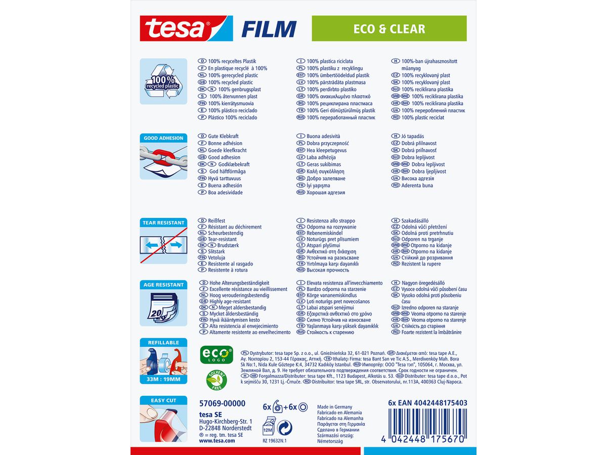 TESA Tesafilm eco&clear 19mmx33m 570690000 Promo (4042448175403)