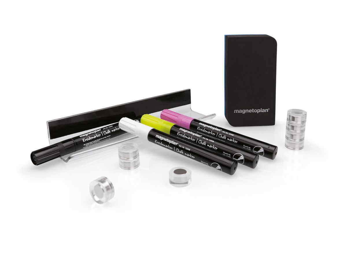 MAGNETOPLAN Set di accessori 1346050 per glasboards 14 pezzi (4013695059099)