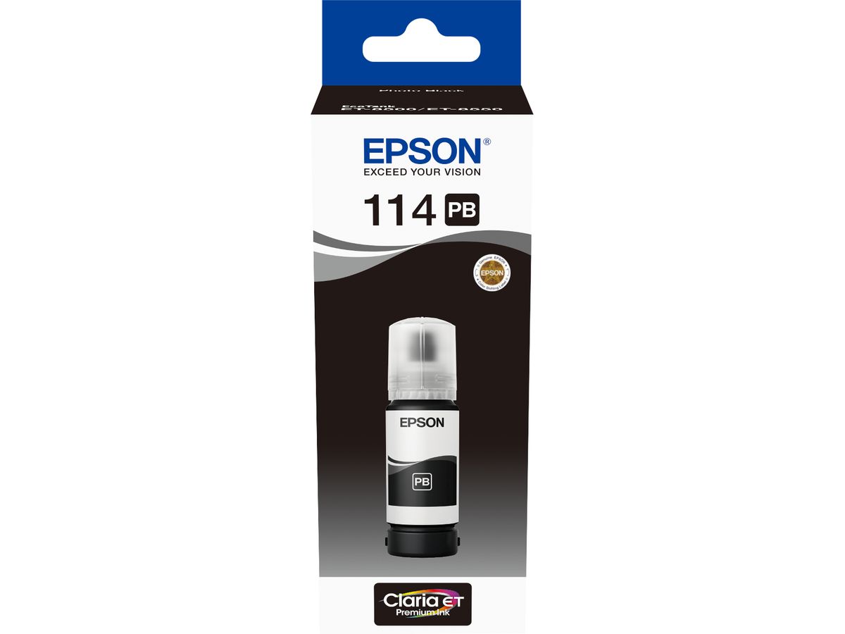 EPSON Flacone d'inc. 114 ph. nero T07B140 EcoTank ET-8500 6700 pagine (8715946687292)