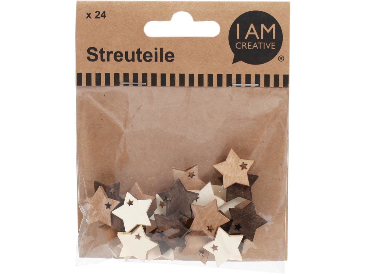 I AM CREATIVE Spolverini a stella 2cm 4501.28 miscela naturale 24 pezzi (7611983159123)