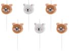 PARTYDECO Bougies d'anniversaire SCS-11 Ours en peluche 6 pièces (5900779110021)