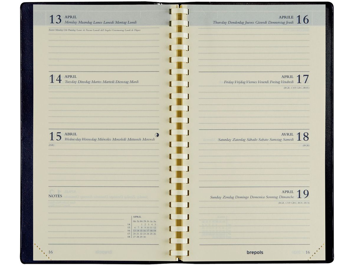 BREPOLS Agenda Interplan Seta 2026 0.736.2121 1S/2P bordeaux 8.9x16cm (5412303375931)