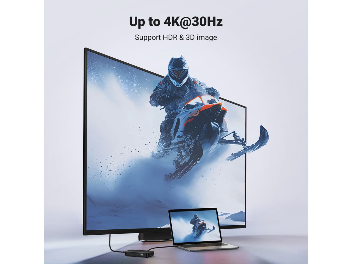 UGREEN Switcher HDMI 3 In 1 Out 80125 4K, 30HZ, Black, (BB) (6957303881253)