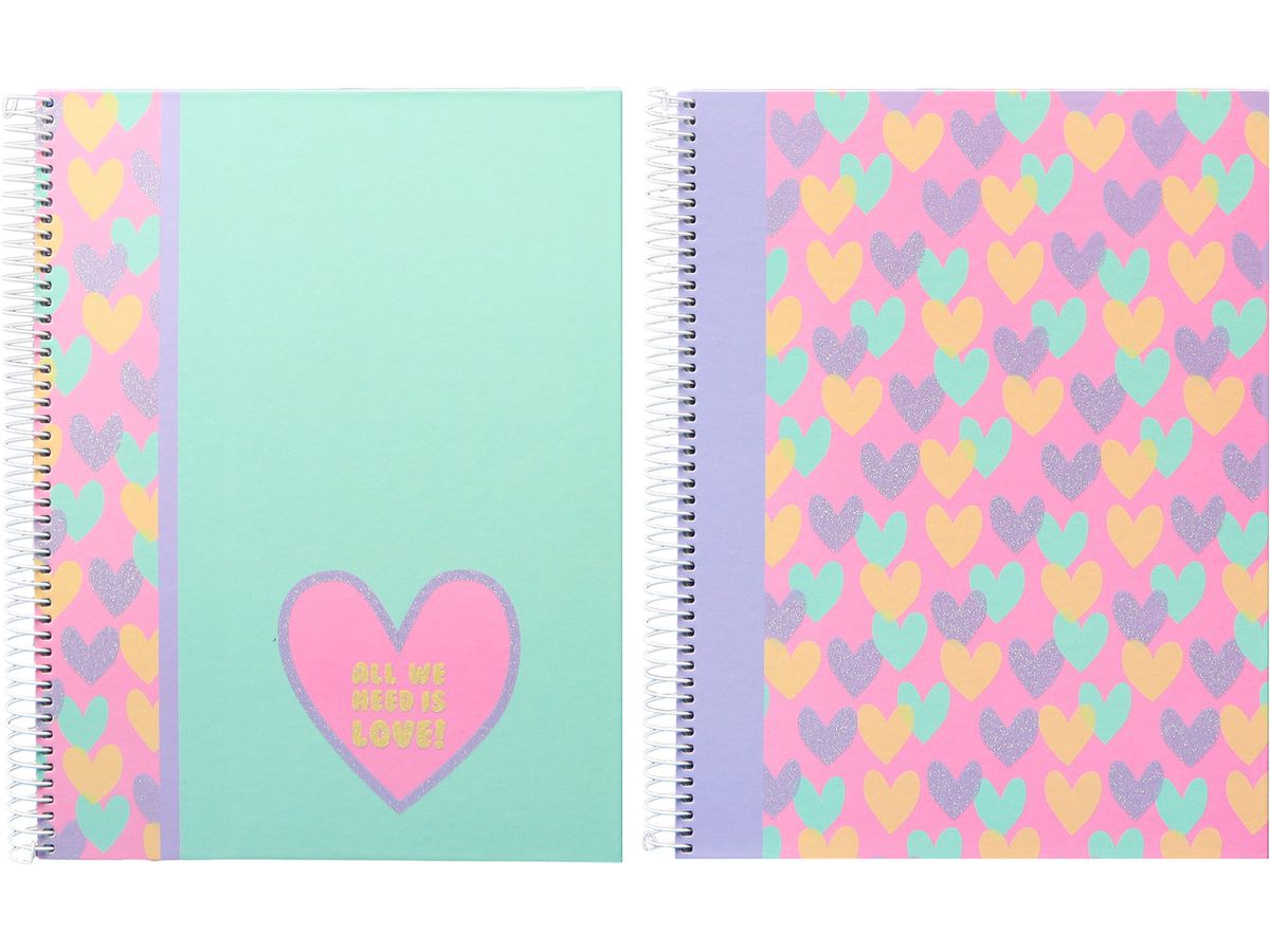 ANCOR Carnet spirale Hardcover A5 124224 B'Log Hearts, quadr. 80f. (5604730124224)