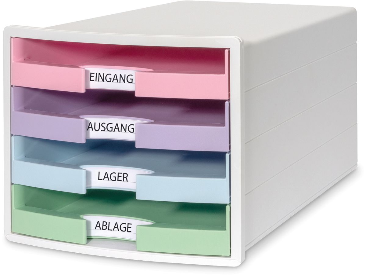 HAN Cassettiera IMPULS A4/C4 14.75 bianco/pastello, 4 cassetti (4012473120129)