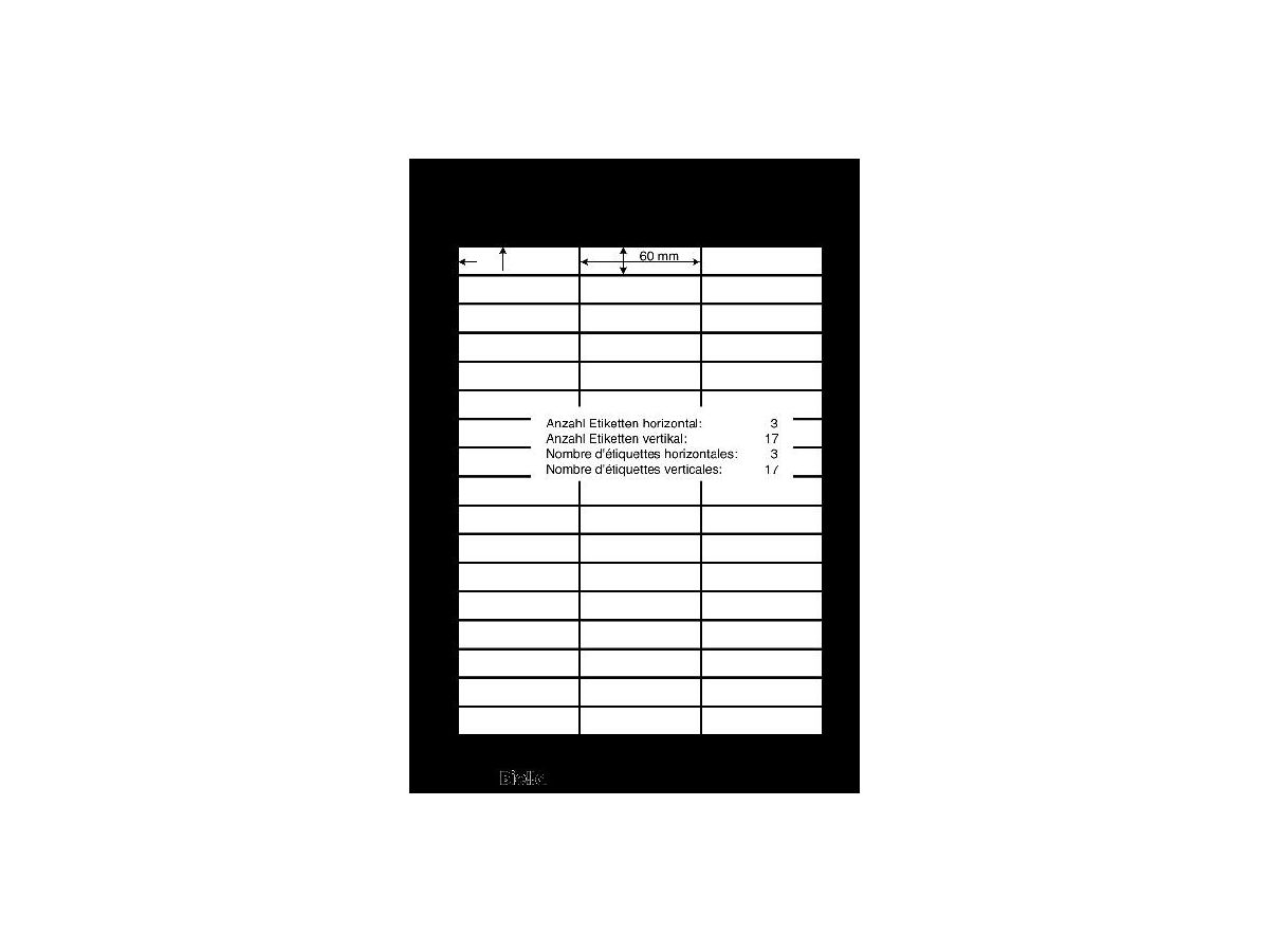 BIELLA Hängemappen-Etiketten 60x14mm 27393200U weiss 5 Blatt à 51 Stück (7611365329083)